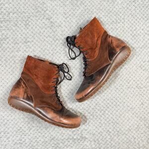 NAOT Cetona Boot Soft Brown Volcanic Atopa Leather Laceup Ankle Boot Comfort 41